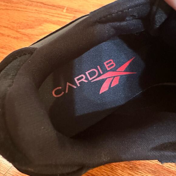 Reebok Club C Cardi B Black Red Sneakers sz 7.5 - Picture 8 of 10